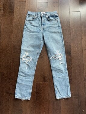 Agolde Riley Distressed Slim Straight Jeans